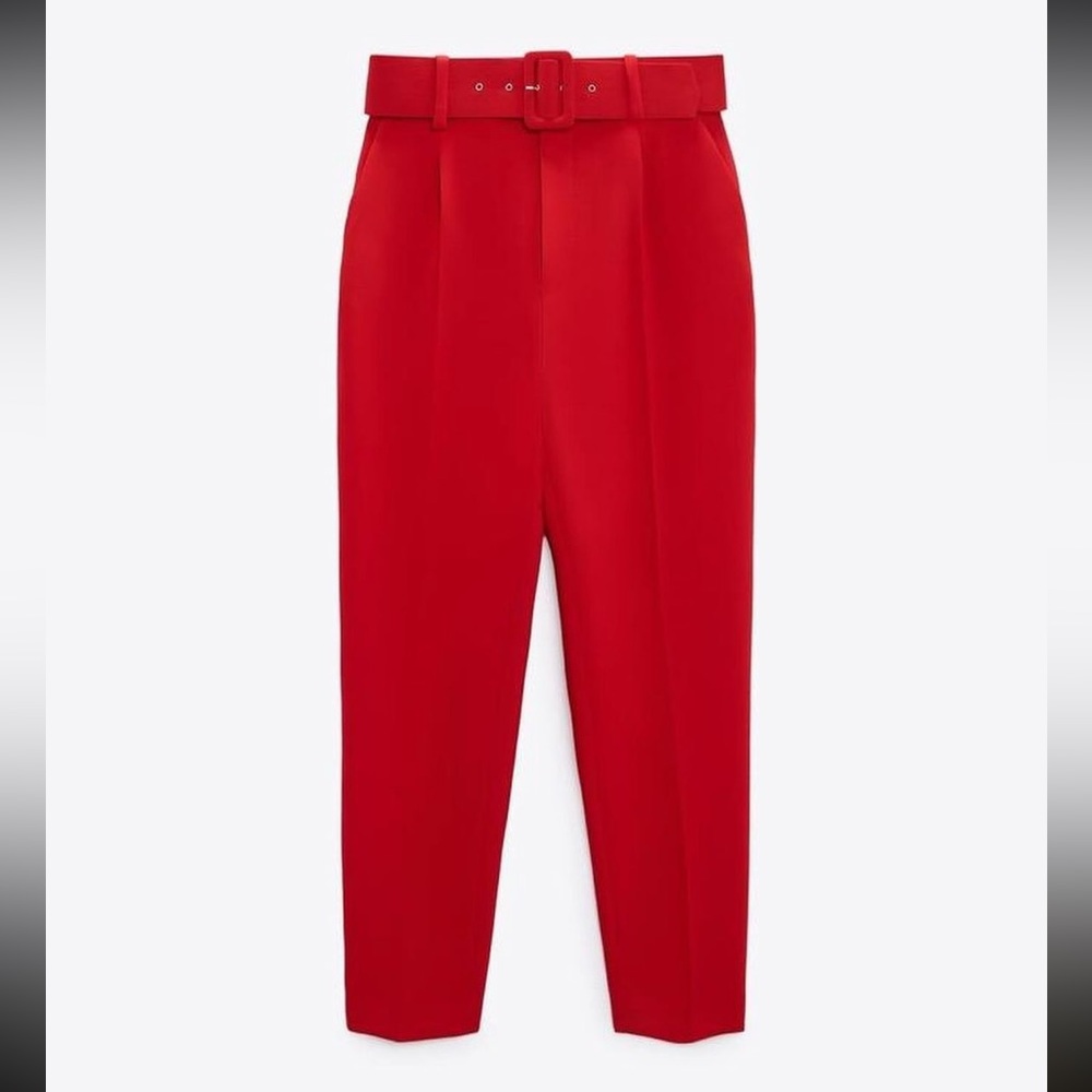 Zara high waisted trousers with belt